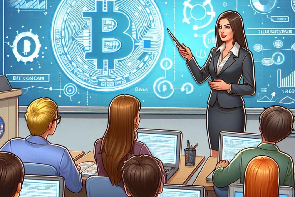 Imagen ilustrativa de Bitcoin teniendo alcance educativo. (Imagen creada por la IA para la realización de este artículo).