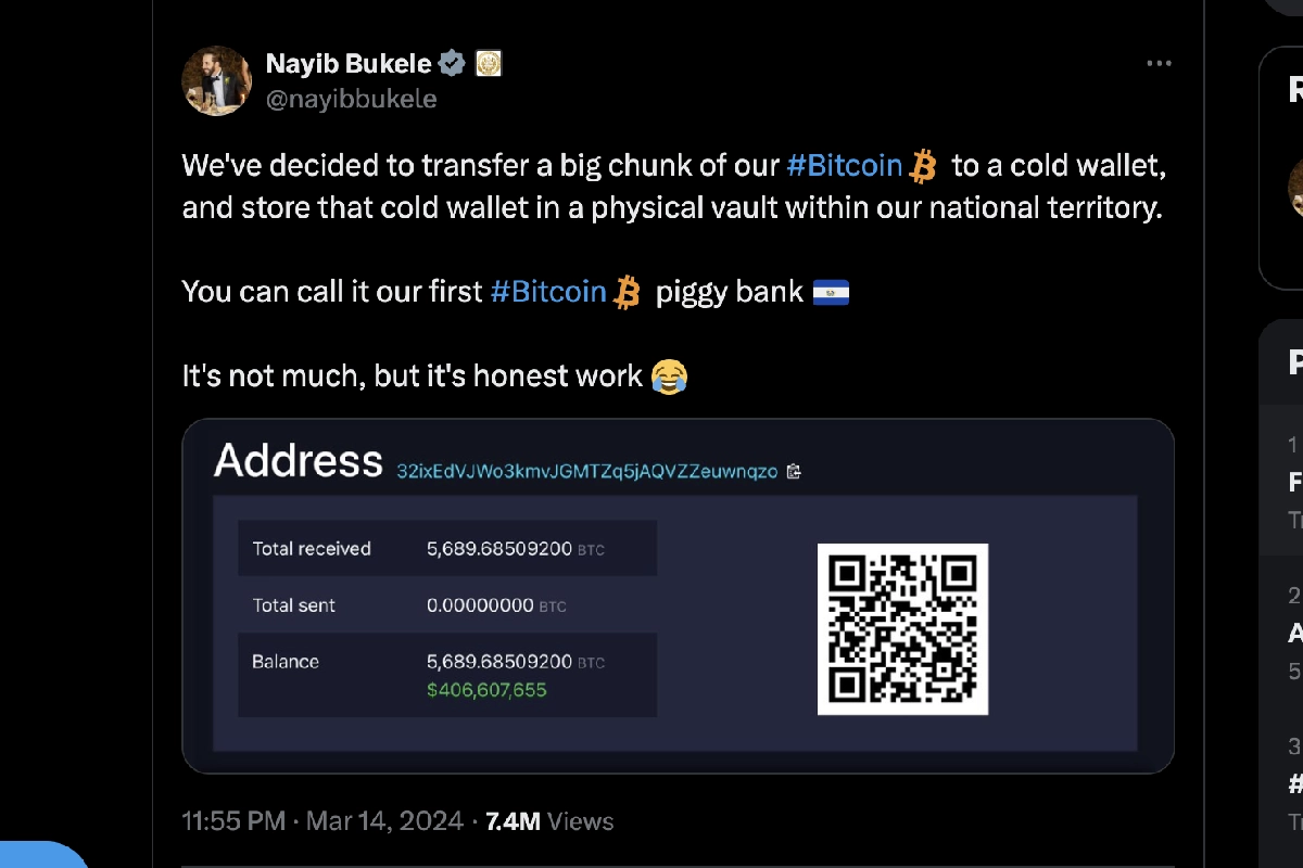 Dirección de bitcoin de bukele