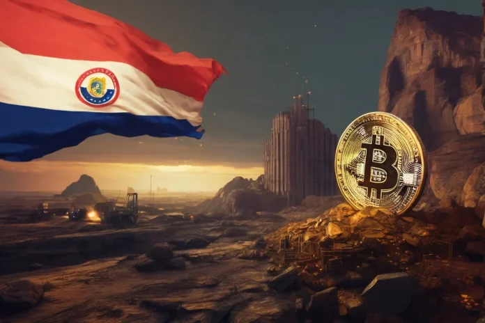 Bandera de Paraguay y Bitcoin